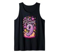 Decoración de fiesta de cumpleaños de princesa 9 años para niña de 9 años Camiseta sin Mangas