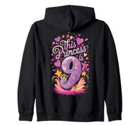 Decoración de fiesta de cumpleaños de princesa 9 años para niña de 9 años Sudadera con Capucha