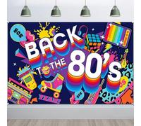 Decoración de Fiesta de los años 80,Hip Hop Sign Party Banner Photo Booth Telón de Fondo 110 * 180CM Banner Temático Retro de los años 80 para Decoración de Pared para Suministros de Fiesta