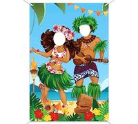 Decoración de Fiesta Hawaiana Foto, 180 x 90cm Fotos Tropical Hawaiana, Foto Prop de Pareja Luau, Photocall Hawaiano, Accesorios de Cabina de Fotos de Fiesta para Hawaiana