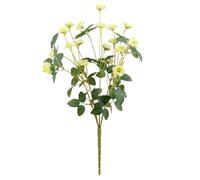 Decoración de Flores 1 Pieza de 15 Rosas Artificiales pequeñas, Ramo Flores Falsas con Tallos, Seda Amarillas(Green)