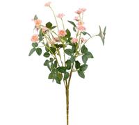 Decoración de Flores 1 Pieza de 15 Rosas Artificiales pequeñas, Ramo Flores Falsas con Tallos, Seda Amarillas(Pink)