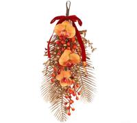 Decoración de flores artificiales del año del caballo 2026, adorno colgante de plástico resistente con frases auspiciosas para jardín y hogar, 39 cm rojo (ND636/48)