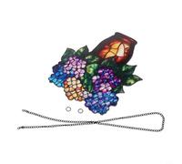 Decoración de flores colgantes de acrílico con cadena de metal para el hogar, jardín, ventana, pared, interior y exterior, gancho de ventosa para un fácil montaje (C)