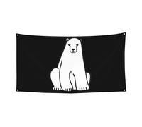 Decoración de fondo de fiesta con estampado de oso polar, pancarta grande para Feliz Navidad, fondo colgante para celebración de vacaciones