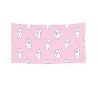 Decoración de fondo de fiesta con estampado rosa de oso polar, pancarta grande para Feliz Navidad, fondo colgante para celebración de vacaciones