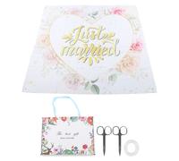 Decoración de fondo para fotografía de fiestas, imanes de silicona con ventosas para recién casados, diseño recortable en forma de corazón, tela