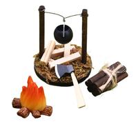 Decoración de fuego de Juguete de la Casa de Decoración de Hogar - Muebles de Falso Campamento | Hacer Parece Jugar Juguete Accesorio de Paisaje, Muebles de Casa de Madera Figura de