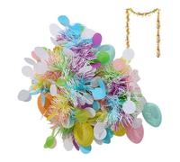 Decoración de garland oriental, tinsel Garland for Easter, Easters Garlands Decor, Tinsel Garland's Easters Foil Decoration, Egg Tinsels Twist Garlands With Confetti Spring Hanging Tinsels Ornament