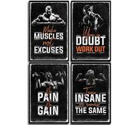 Decoración de gimnasio en casa, pósteres motivacionales para gimnasio, carteles de entrenamiento para gimnasio en casa, póster motivacional, carteles de fitness, decoración de sala de entrenamiento,