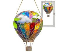 Decoración De Globo Aerostático,Colgante de Acrílico de Globos con Vitrales Colgable - Adorno Decorativo Colorido para Jardín Hogar Ventana Puerta Árbol Decoración Acrílica