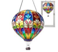Decoración De Globo Aerostático - Colgante de Acrílico de Globos con Vitrales Colgable,Adornos Decorativos de Jardín en Acrílico para Decoración Colorida del Hogar en Ventanas Puertas