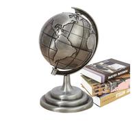 Decoración de globo antiguo - Globo de metal clásico, Modelo de escritorio de estilo mundial, esfera decorativa de geografía | Adorno vintage para oficina en casa biblioteca estantería decoración de