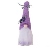 Decoración de gnomo lavanda hecha a mano, figura de pie de felpa de 14.96 pulgadas con sombrero coletero, lindo enano sin rostro para regalos del día de la madre, decoración de estantes del hogar