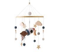 Decoración de guardería móvil para cuna, móvil para cuna - Crochet Rocket Mobile Boho Nursery Decor - Móvil para moisés - Colgante móvil para guardería y decoración de techo