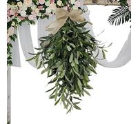 Decoración de guirnaldas artificiales: guirnalda floral realista, hojas de tela suave, pieza colgante hecha a mano, exhibición decorativa que aporta calidez natural y belleza refinada en las entradas