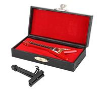 Decoración de Guitarra Adornos en Miniatura Mini Instrumento Musical en Forma de V Modelo Rojo 10 cm Coleccionable Hecho a Mano de Madera para decoración de Escritorio de Oficina