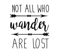 Decoración de habitación de bebé No todos los que vagan están perdidos Cita Calcomanía de pared Estilo de viaje Vinilo Adhesivo de pared Decoración de vinilo-XL-75x84cm-Black