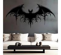 Decoración de Halloween al aire libre, murciélago de metal, decoración gótica para habitación, decoración de Halloween, elegante tema del hogar, estilo gótico, metal duradero, idea única (negro, 40 x