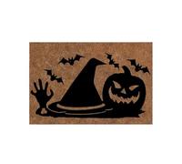 Decoración de Halloween aterradoras alfombrillas de Halloween para puerta delantera, fibra de coco exterior, decoración de bienvenida y cuelga esqueletos (I, talla única)
