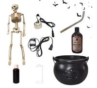 Decoración De Halloween con Caldero - Decoración De Olla De Bruja | Accesorio para Fiesta De Halloween | Efecto De Luz LED Ahumado con Niebla para Una Decoració Interior Espeluznante | Funciona con P