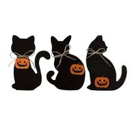 Decoración de Halloween - de 3,94 pulgadas | festivo de madera: juego de 3 decoraciones de Halloween de de madera que crean un ambiente mágico de otoño