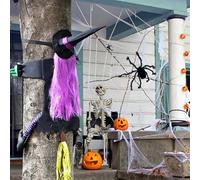 Decoración de Halloween,Decoración de Brujas de Halloween Decoración de Brujas de 100cm,Decoración Colgante de árbol de Bruja Voladora,Decoraciones Colgantes de Halloween (Morado)