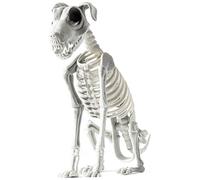 Decoración de Halloween del esqueleto de perros | Spooky Puppy Bones Decoration Prop | Horror Animal Skeleton con dientes | Exhibición de Halloween de miedo para la casa cubierta, al aire libre, de fi