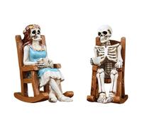 Decoración de Halloween Esqueleto, Estatuas de Esqueletos en Silla | Esculturas oscuras de mesa para fiestas Ideas para mesa escritorio cocina salón dormitorio casa fiesta fiesta