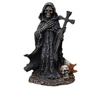 Decoración de Halloween - Estatua del Sensenman gótico de 15 cm con diseño de descenso del diablo Kreuz | 450 g de escultura de arte de resina | Figura de mesa para salón, estudio de dormitorio