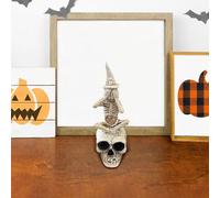 Decoración de Halloween para exteriores, adorno de resina de Halloween. Pieza de escritorio. Estilos: cubre las orejas, cubre la boca y los ojos. Da un misterio. Para el hogar y el lugar de trabajo