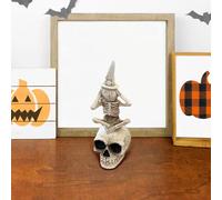 Decoración de Halloween para exteriores, adorno de resina de Halloween. Pieza de escritorio. Estilos: cubre las orejas, cubre la boca y los ojos. Da un misterio. Para el hogar y el lugar de trabajo
