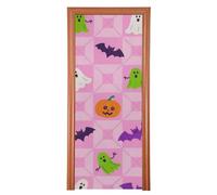 Decoración de Halloween rosa a cuadros para puerta delantera, 35 x 79 pulgadas, pancarta del 4 de julio, decoración de fiesta y suministros para el hogar, M