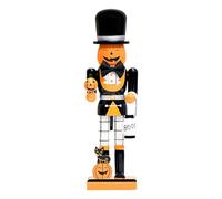 Decoración de Halloween, soldado de Nutcracker, figura pintada a mano de madera, adorno vintage coleccionable, abrigo de mesa central, pantalla de 30,04 cm para fiesta temática de casa congestionada