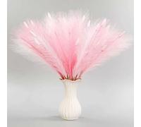 Decoración de hierba de pampa rosa, 45 piezas de 23.6 pulgadas, hierba de pampa sintética con colas de conejo, flores secas artificiales a granel, relleno de jarrón pequeño, hierba de pompas