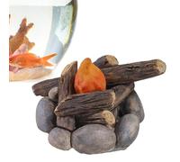 Decoración de hoguera pequeña - Adorno de fogata en miniatura con luz LED, modelo de fuego falso de resina | Flame Handicraft, kit de juego de simulación para casas de muñecas, jardines de hadas y pro