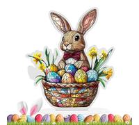 Decoración de huevos de Pascua de dibujos animados, decoración de conejitos de Pascua | Decoración de conejos de Pascua | Seasonal Easters Cute Colorful 2d Acrylic | Spring Desk Decors Rabbit Egg