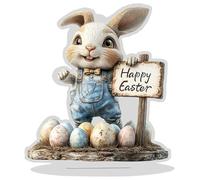 Decoración de huevos de Pascua de dibujos animados, decoración de conejitos de Pascua | Decoración de conejos de Pascua | Seasonal Easters Cute Colorful 2d Acrylic | Spring Desk Decors Rabbit Egg