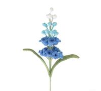 Decoración de jacinto de hilo de algodón hecho a mano, arreglo floral resistente y colorido para una decoración duradera de interiores (azul claro)