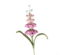 Decoración de jacinto de hilo de algodón hecho a mano, arreglo floral resistente y colorido para una decoración duradera de interiores (rosa)