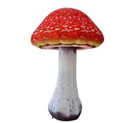 Decoración de jardín al aire libre seta inflable LED gigante para escenario, patio trasero, paso, camino, decoración de patio (10 pies de altura, rojo)