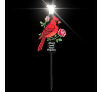 Decoración de jardín cardenal, letrero decorativo de pájaro rojo con luz, estacas solares conmemorativas cardenales, para granja, primavera, naturaleza, estética interior