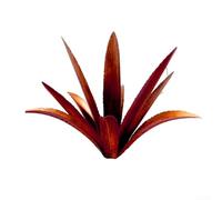 Decoración de jardín de agave de metal hecha de hierro, diseñada para uso en césped al aire libre y patio con resistencia a la intemperie de larga duración (rojo con un poste en H)