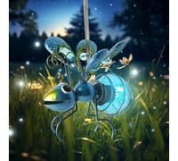 Decoración de jardín de mariposas con farolillo solar para exterior con lámpara solar LED resistente a la intemperie, decoración de metal, figura de jardín para interior y exterior, patio y balcón