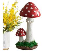 Decoración de jardín de setas,Decoración al aire libre de setas de jardín - Esculturas realistas Estatuas de jardín de resina para decoración del hogar | Estatuas modernas encantadoras de las escultur