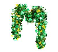 Decoración de jardín Shamrock - St Patricks Wreath for Holiday | PVC Green with 6.5 ft Length, Wedding Farmhouse Bedroom Bedroom Bathroom Accessory, Home Hallway, Offices Birthday Party and Dormitory