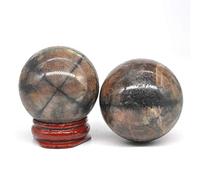 Decoración de la baratija de la bola del masaje de la piedra preciosa natural de la piedra de Shpere del cristal de cuarzo de 40m m con el soporte