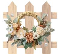 Decoración De La Corona Di Calabaza - Guirnalda De La Puerta Principal de Otoño, Acento DEE Granja Di Temporada | Estilo de Vacaciones Rústico con Calabazas Y Bayas Falsas, Decoración DEE Otoño