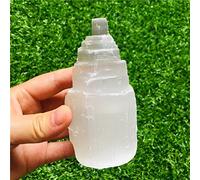 decoración de la habitación Cristales y piedras naturales 10-30 cm Torre de piedras preciosas de cristal de selenita natural Claridad mental Cristal de selenita Eliminar negativo for decoración(Size:1