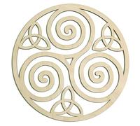 Decoración de la pared celta - Panel de arte de madera Triskele para sala de meditación en el hogar, acento de pared de símbolo triple | Emblema de madera triskelion irlandés para el e